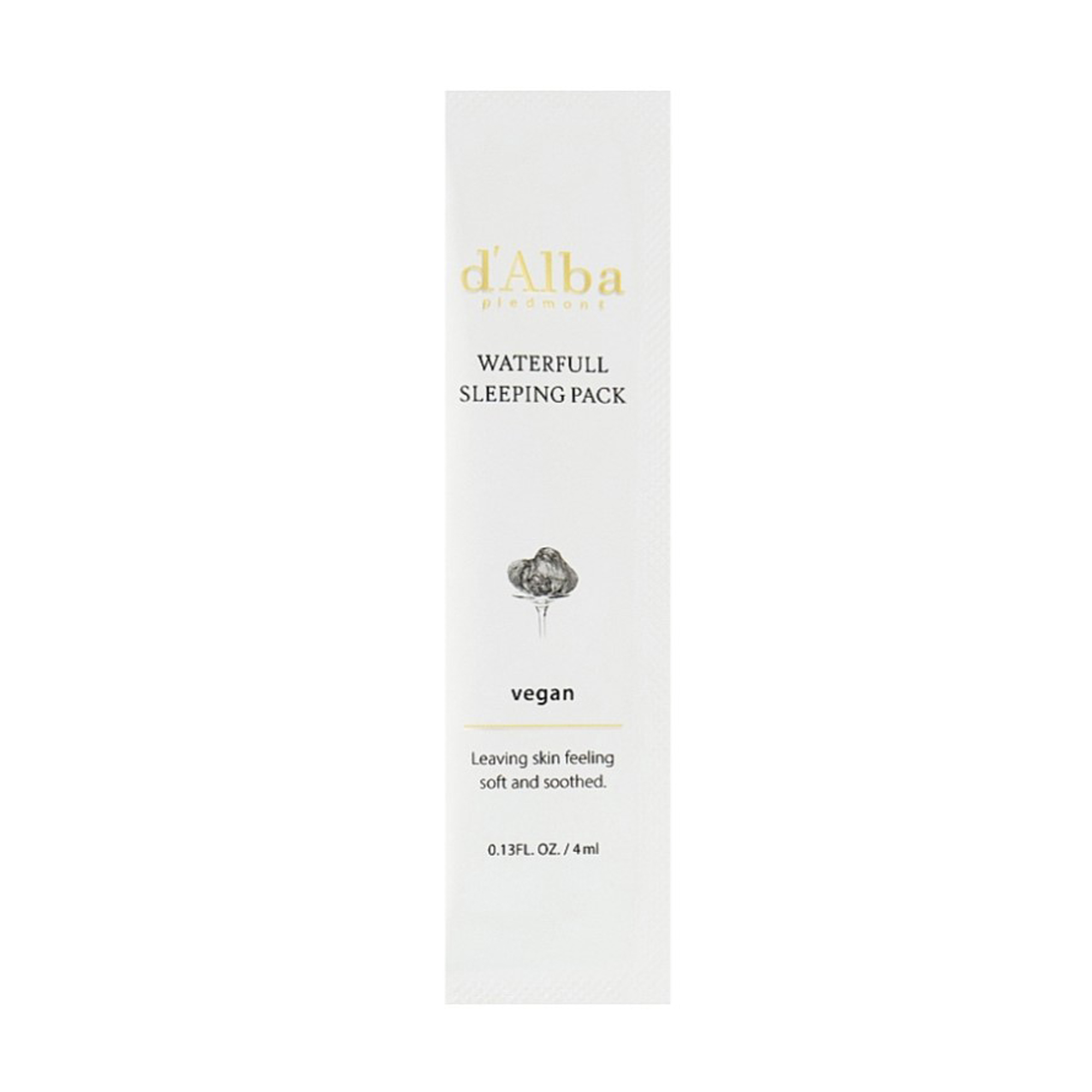 Нічна гелева маска для обличчя D'Alba Waterfull Vegan Sleeping Pack, 4 мл